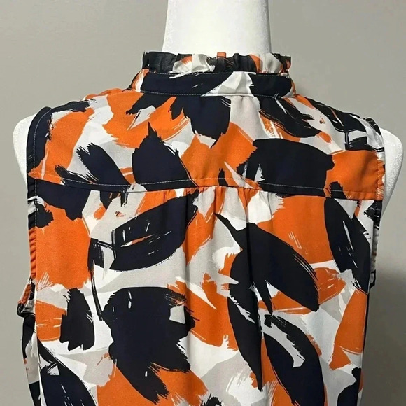 Banana Republic Print  Drapery Classic Ruffle Collar Tank - Picture 7 of 9